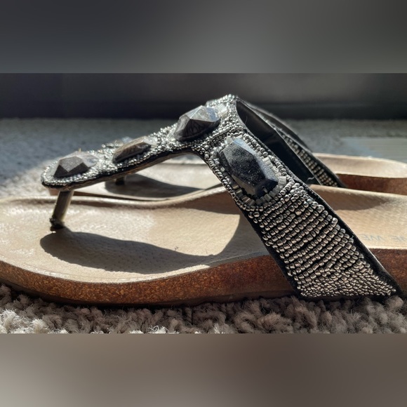 Nine West Beaded Sandals with Toe Bar - Picture 10 of 10
